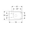 Geberit Smyle Square perem nélküli mélyöblítésű szögletes fali WC csésze
