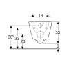 Geberit Smyle Square perem nélküli mélyöblítésű szögletes fali WC csésze
