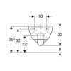 Geberit Selnova részben zárt perem nélküli mélyöblítésű fali WC csésze