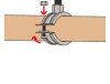 FISCHER kétrészes gumibetétes bilincs, M10/12, 197-203mm